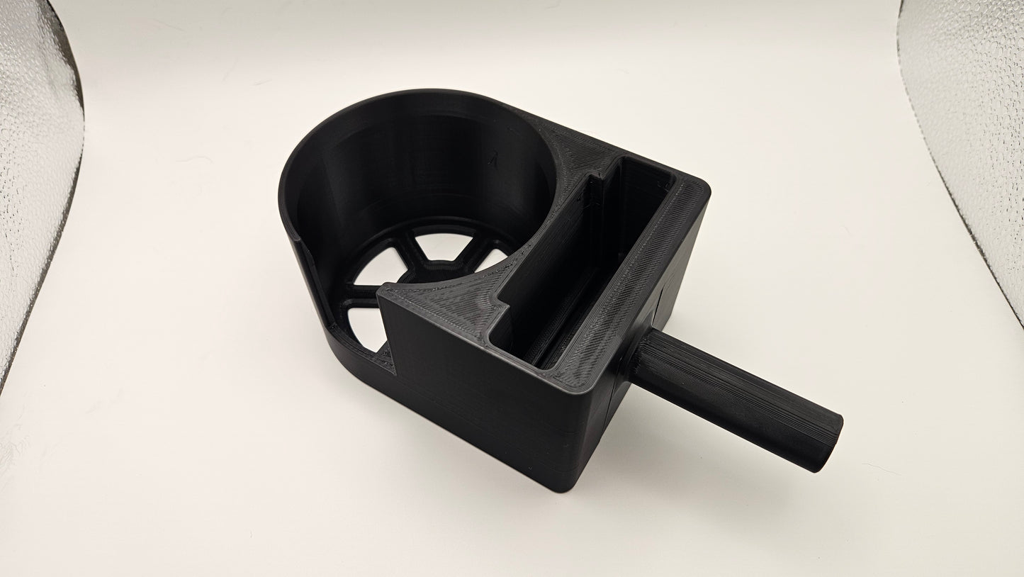 Cupholder & Phone Holder for Forcemech and other Wheelchairs with Tubular Arms